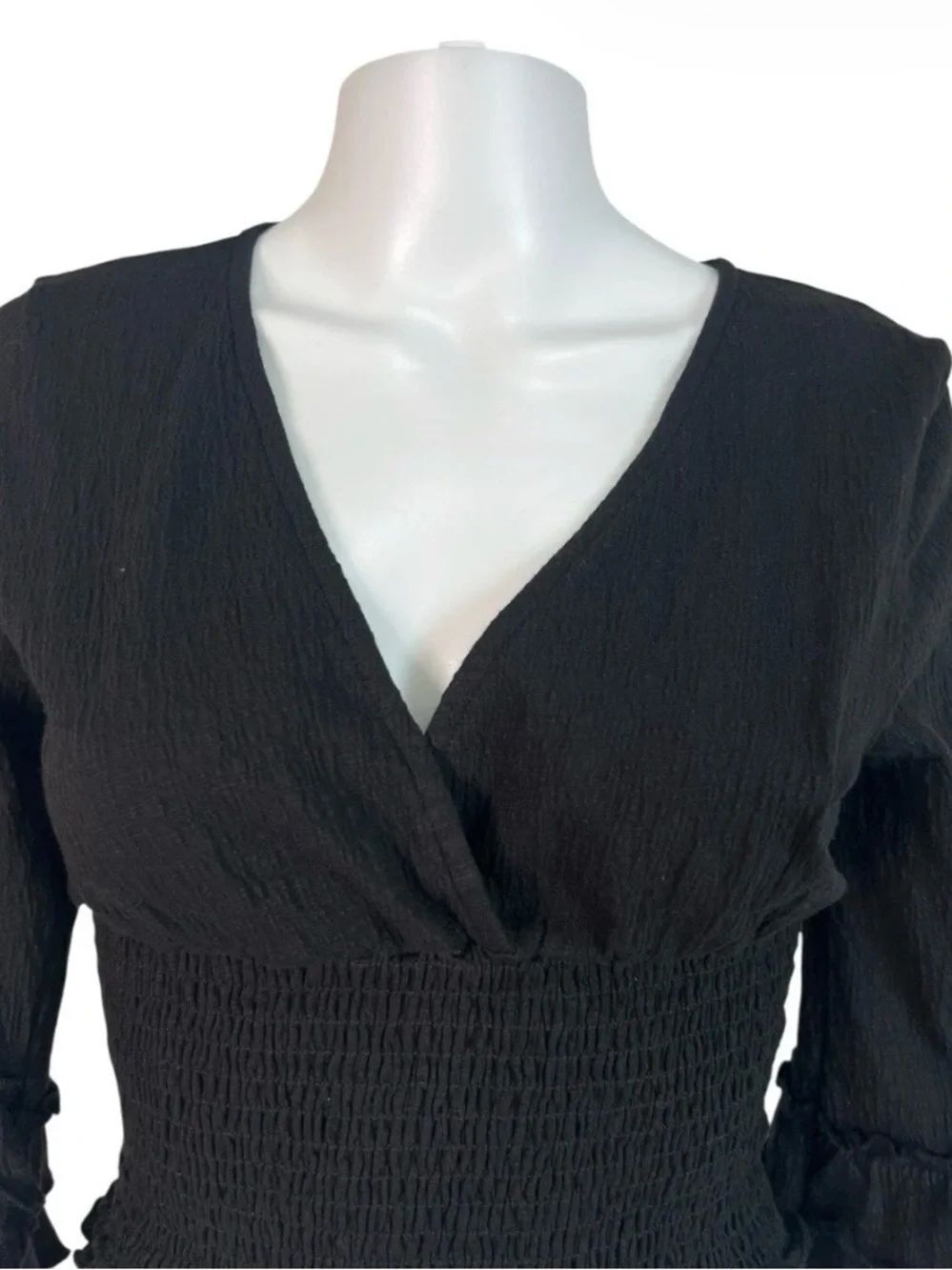 0194 Altar'd State Black Smocked Crop Top